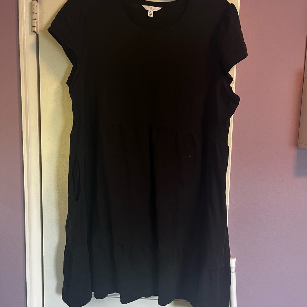 Time and Tru Women’s Short Sleeve Tiered Knit Dress with Pockets